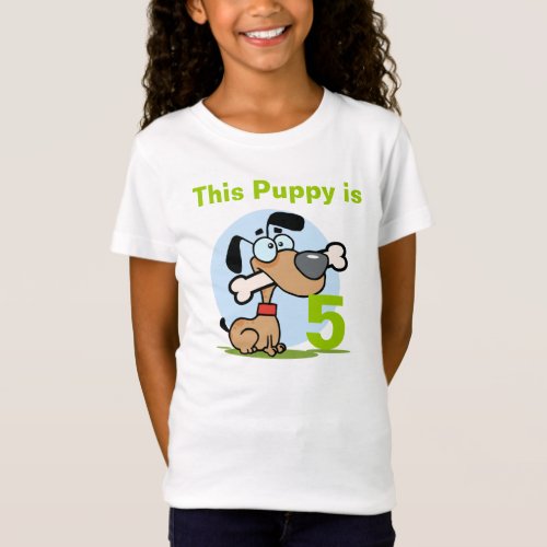 Puppy Dog Customizable Birthday T_shirt