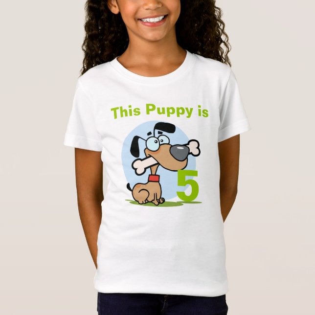 Puppy Dog Customizable Birthday T-shirt (Front)