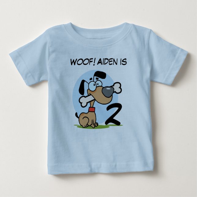 Puppy Dog Customizable Birthday Tshirts (Front)
