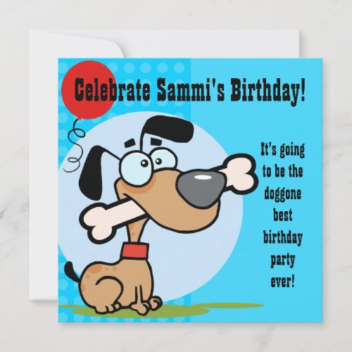 Puppy Dog Customized Birthday Invites