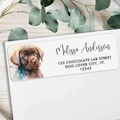 Puppy Dog Cute Labrador Retriever Return Address Label