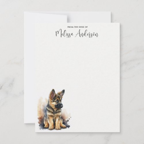 Puppy Dog Cute Personalized German Shepherd Note Card