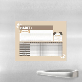 Puppy Dog Design Habit Tracker Magnetic Dry Erase Sheet