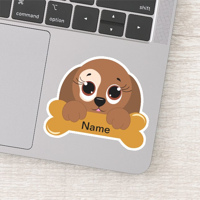 Puppy Dog Die Cut Sticker Decal (Detail)