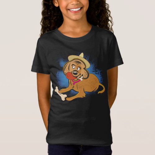 Puppy Dog eating chicken design 2024 T_Shirt