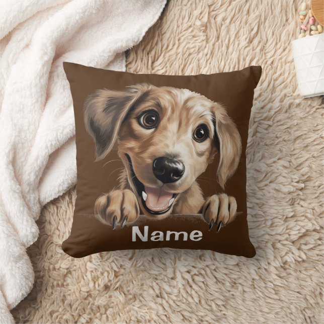 Puppy Dog Face Throw Pillow (Blanket)