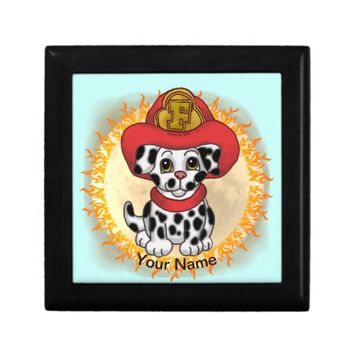 Puppy Dog Firefighter custom name Gift Box