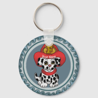 Puppy Dog Firefighter Keychain
