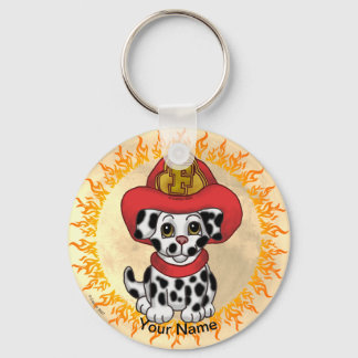 Puppy Dog Firefighter Keychain