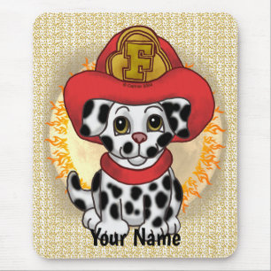 Puppy Dog Firefighter Mouse Pad