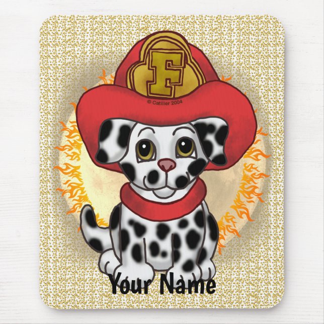 Puppy Dog Firefighter Mouse Pad (Front)
