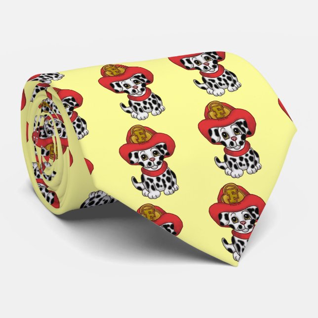 Puppy Dog Firefighter Neck Tie (Rolled)