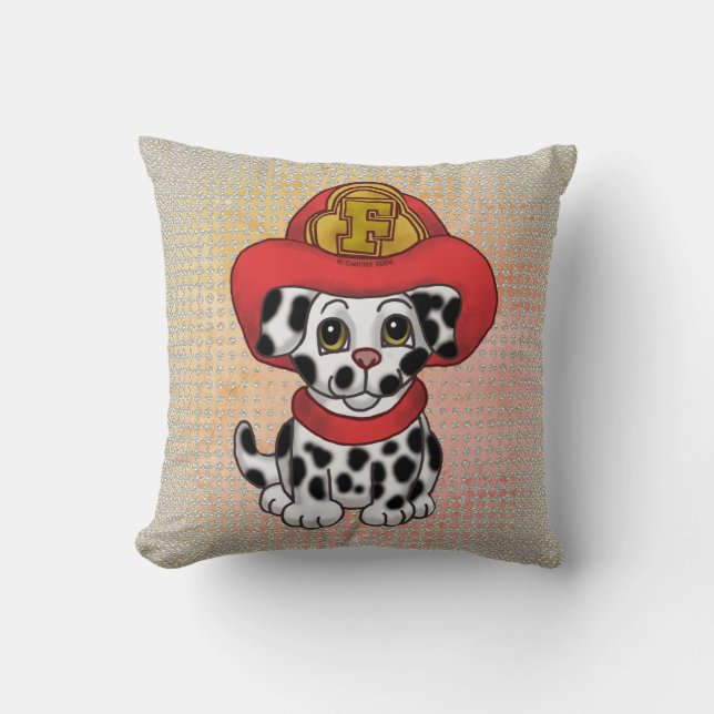 Puppy Dog Firefighter  pillow (Front)