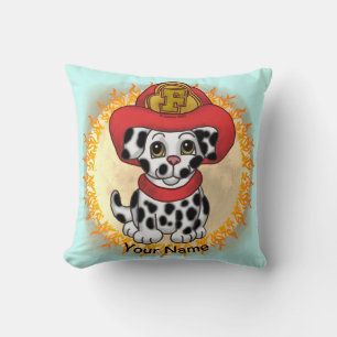 Puppy Dog Firefighter Throw Pillow