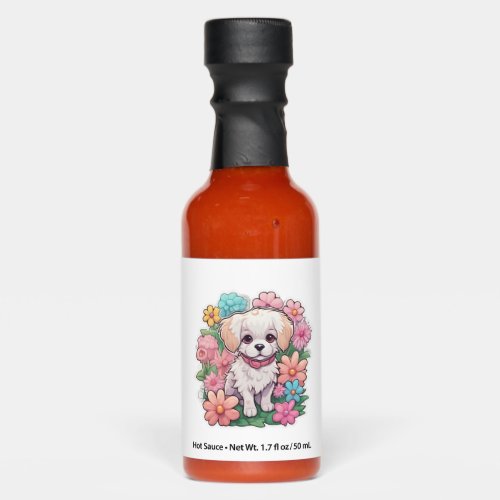 Puppy Dog Flower Floral Cute   Hot Sauces