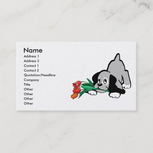 puppy dog flowers business card