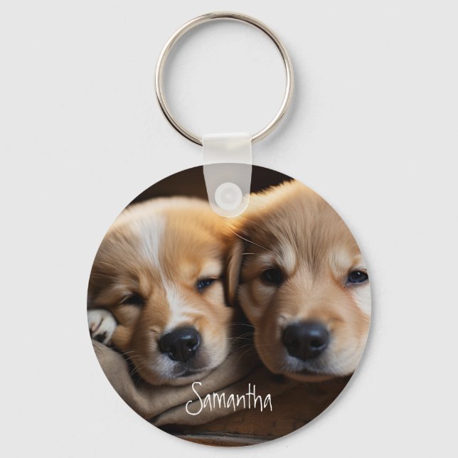 Puppy Dog Friends Forever Customize their Name Keychain (Front)