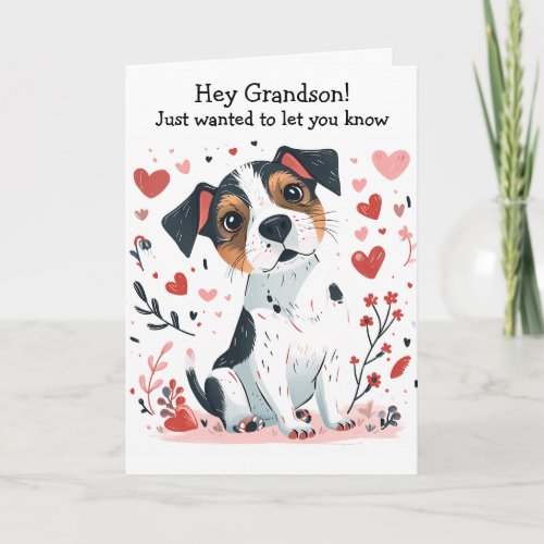 Puppy Dog Grandson You Make My Tail Wag Holiday Card