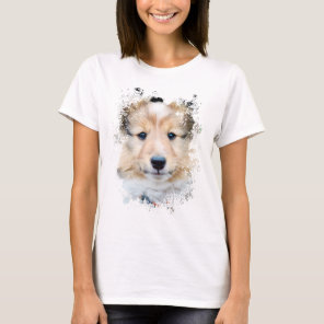 Puppy Dog Grunge Frame T-Shirt