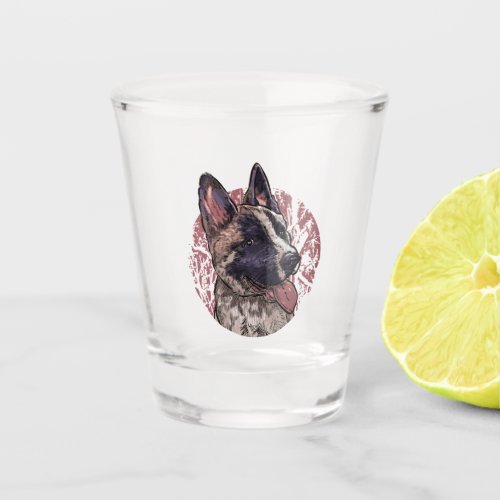 Puppy dog illustration shot glass