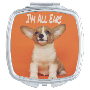 Puppy Dog I'm All Ears, Cute Meme Compact Mirror