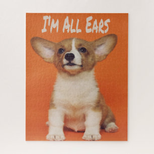 Puppy Dog I'm All Ears, Cute Meme Jigsaw Puzzle