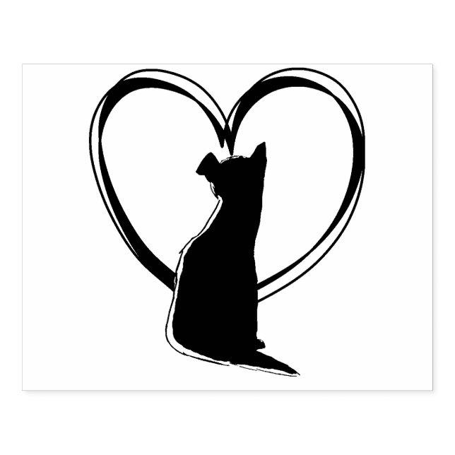 Puppy Dog in Heart Shape | Dog Lover Rubber Stamp (Imprint)