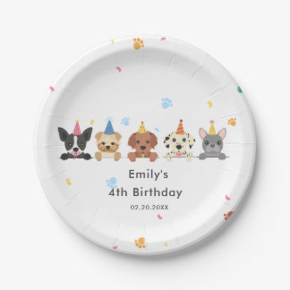  Puppy Dog Kids Birthday Party Paper Plates