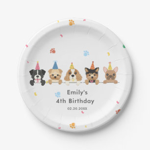 Puppy Dog Kids Birthday Party Paper Plates
