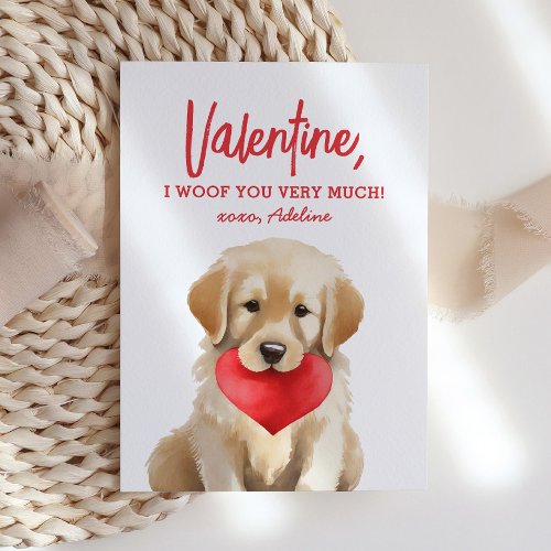 Puppy Dog Kids Valentines Day Note Card