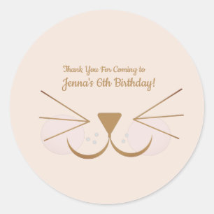 Puppy Dog Kitten Face Party Favor Classic Round Sticker