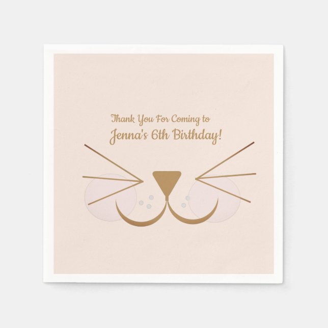 Puppy Dog Kitten Face Party Napkins (Front)