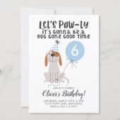 Puppy Dog Lets Pawty Birthday Party Boy Invitation (Front)