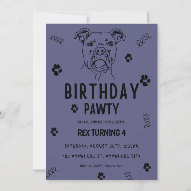 Puppy Dog Lets Pawty Birthday Party Invitation | Zazzle