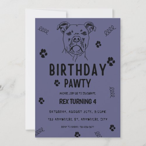 Puppy Dog Lets Pawty Birthday Party Invitation