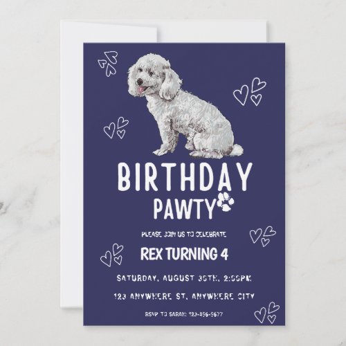 Puppy Dog Lets Pawty Birthday Party Invitation