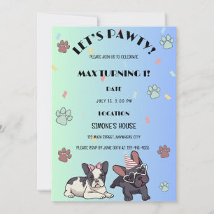 Puppy Dog Lets Pawty Birthday Party Invitation