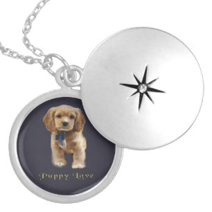 Puppy dog locket necklace