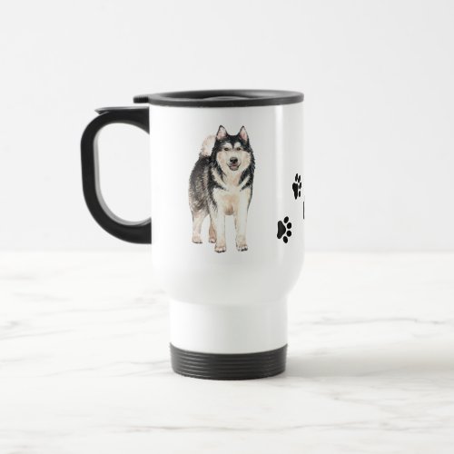Puppy Dog Lover Cute Siberian Husky Travel Mug