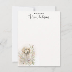 Puppy Dog Modern Watercolor Golden Retriever Note Card