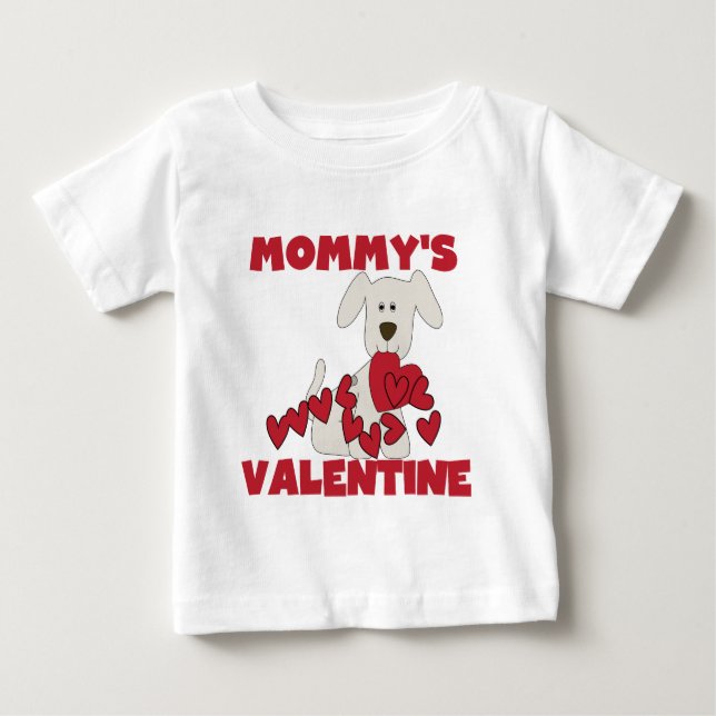 Puppy Dog Mommy's Valentine Baby T-Shirt (Front)