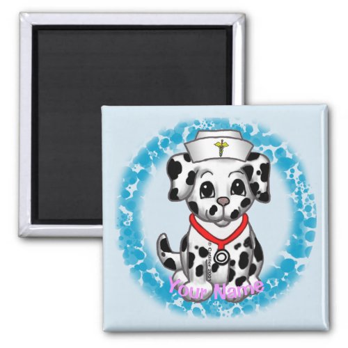 Puppy Dog Nurse custom name Magnet