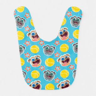 Puppy Dog Pals Ball Pattern Baby Bib