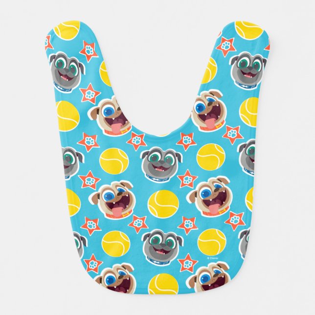 Puppy Dog Pals | Ball Pattern Baby Bib (Front)