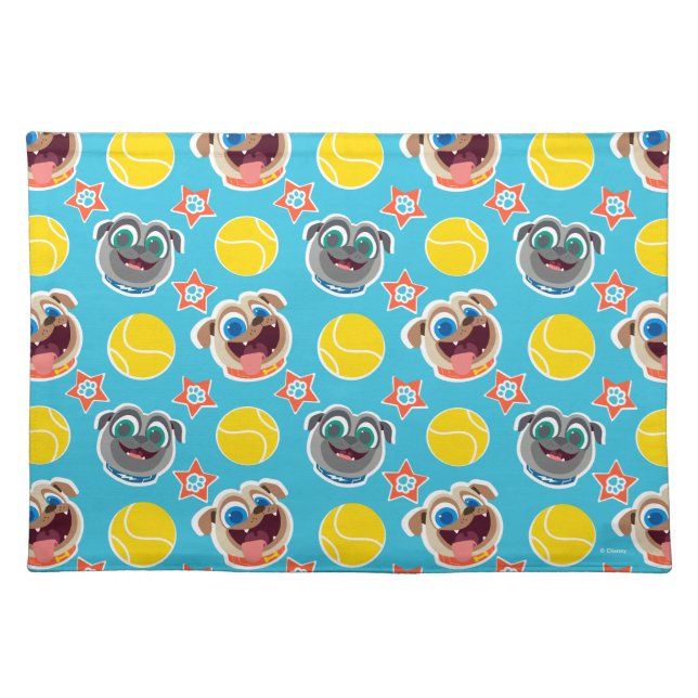 Puppy Dog Pals | Ball Pattern Cloth Placemat (Front)
