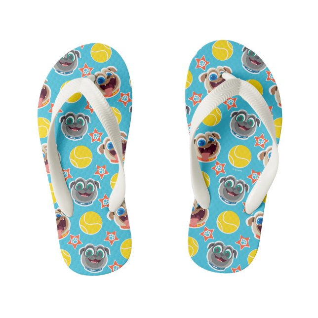 Puppy Dog Pals | Ball Pattern Kid's Flip Flops (Footbed)