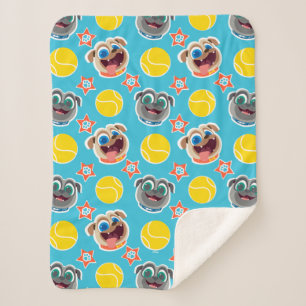 Puppy Dog Pals Ball Pattern Sherpa Blanket