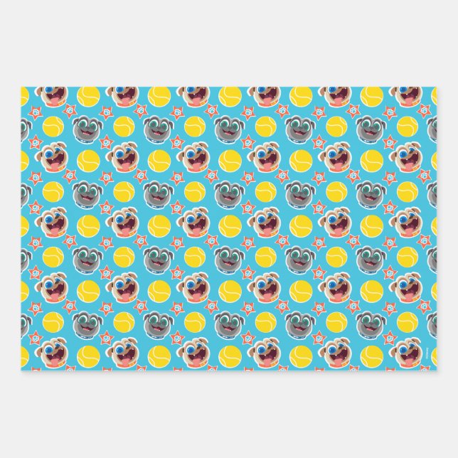 Puppy Dog Pals | Ball Pattern Wrapping Paper Sheets (Front)
