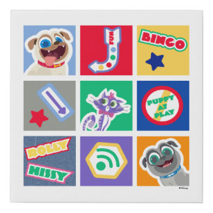 Puppy Dog Pals   Bingo, Rolly & Hissy Graphic Faux Canvas Print