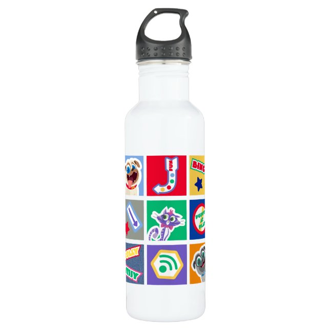 Puppy Dog Pals | Bingo, Rolly & Hissy Graphic Stainless Steel Water Bottle (Front)